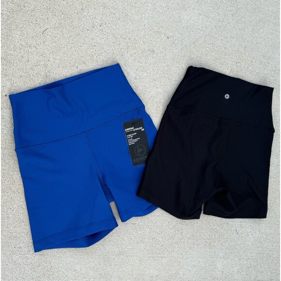 90 Degree by Reflex Pants - 90 Degree Reflex 2 Pack Everyday Interlink Rib Bike Shorts‎ Black/blue NWT Small